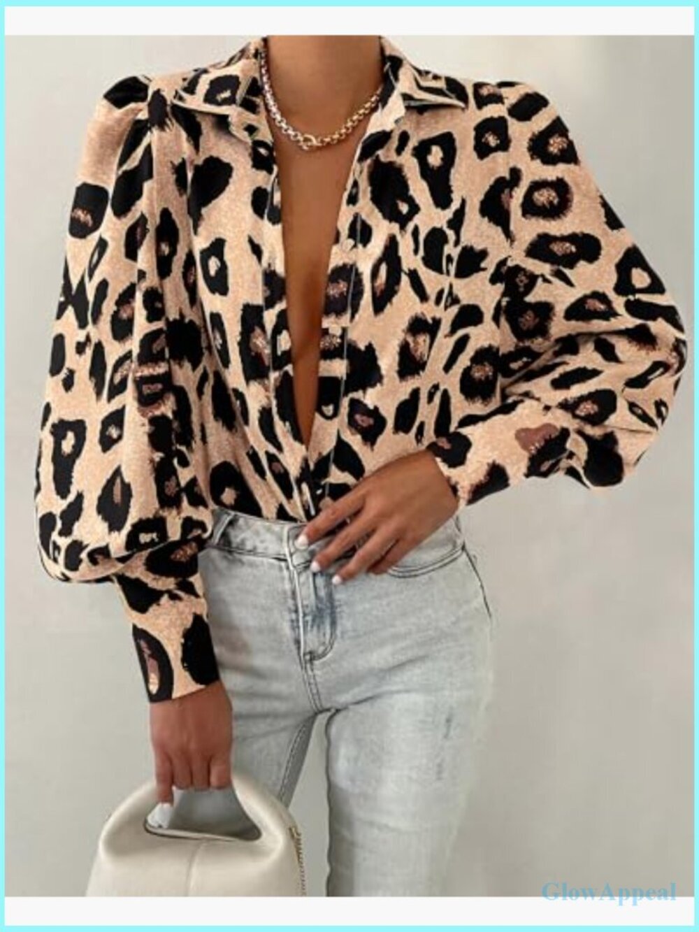 Dressy Casual Long Sleeve Button Down Blouse V Neck Boho Spring Top - Picture 2 of 7